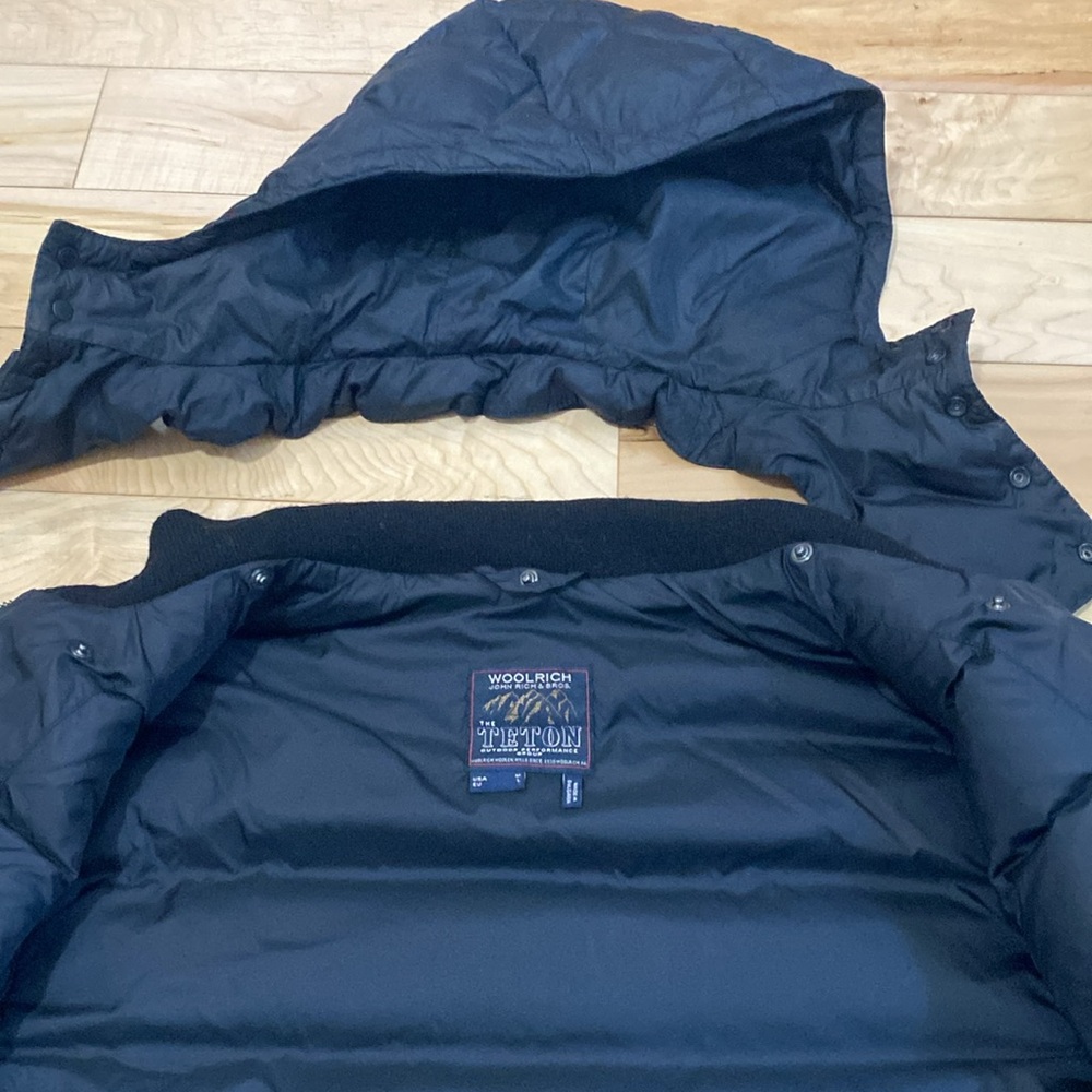 Men's Woolrich Black Puffer and Wool Jacket - Picture 13 of 16